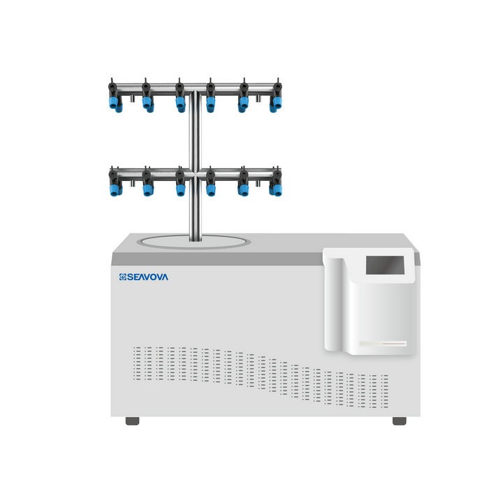 -90°C 24-port 12Kg T-Type Benchtop Laboratory Freeze Dryer / Benchtop Laboratory Lyophilizer NovaDryer-BD1200TE
