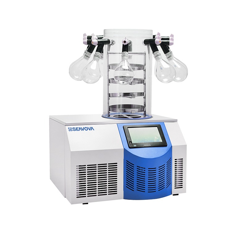 -60°C 3Kg 8-port Manifold Type Benchtop Laboratory Freeze Dryer / Lyophilizer NovaDryer-BT103