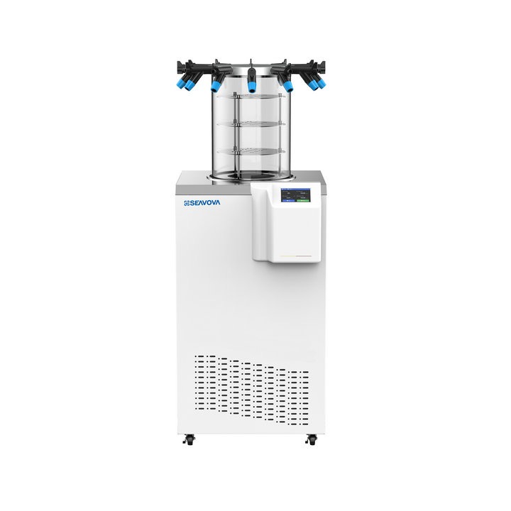 -90°C 6-port 12Kg Multiple-Pipe Manifold Floor Standing Laboratory Freze Dryer / Floor Standing Laboratory Lyophilizer NovaDryer-BD1200MeL