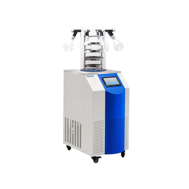 -60°C 4Kg 8-port Manifold Gland Type Programmable Floor Laboratory Freeze Dryer / Lyophilizer NovaDryer-FH124